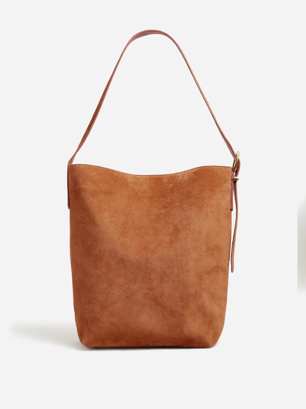 NEW Madewell The Essential Bucket Tote in Dark caramel suede NM988 $198 work bag